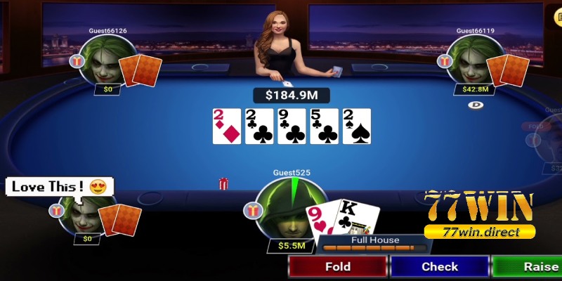 Các sảnh cược game bài poker phổ biến